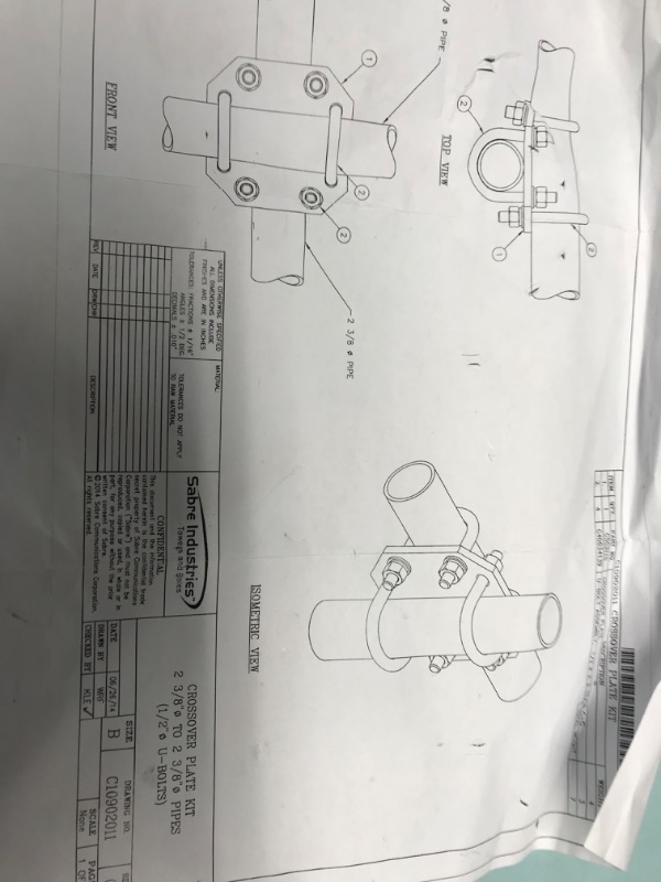 Photo 2 of **exact measurements in photo**
4 sets  crossover plate kit c10902011 2 3/8" -2 3/8" pipes 1/2" u-bolts