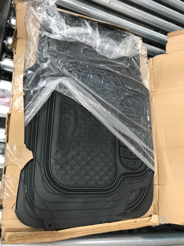 Photo 3 of Automotive Floor Mats Black Climaproof for All Weather Protection Universal Fit Heavy Duty Rubber fits Most Cars, SUVs, and Trucks (Full Set Trim to Fit) FH Group F11500BLACK