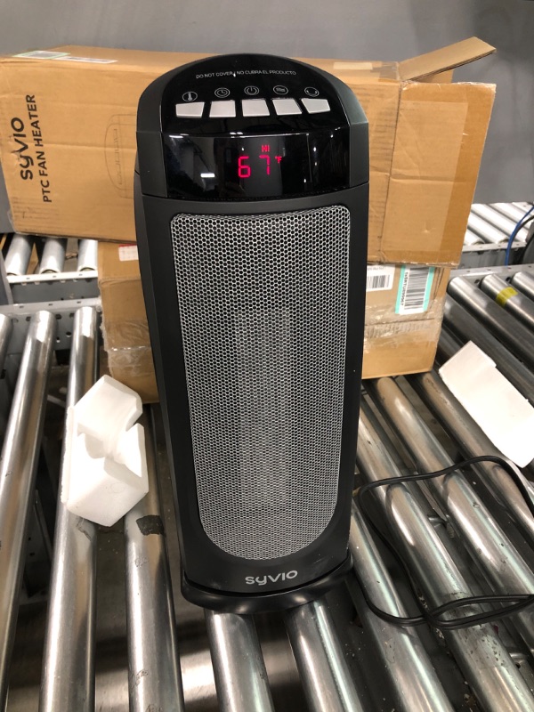 Photo 3 of ***TESTED/ TURNS ON*** Syvio 19’’ Space Heater, 2S Fast Heating, 4 Modes, Portable Heater with Thermostat, 12H Timer, Remote, 70° Swing, OverHeat&Tip-over Protect, Electric Heaters for Indoor Use, Large Room Office Garage 19‘’ H