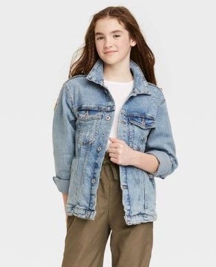 Photo 1 of Kids' Oversized Denim Jacket - art class™ Size 7/8 

