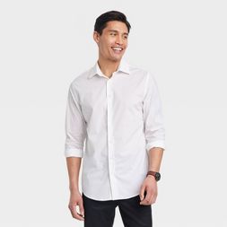 Photo 1 of Men's Performance Dress Long Sleeve Button-Down Shirt - Goodfellow & Co™ XL

