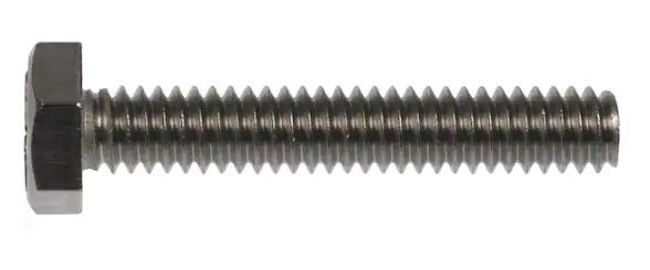 Photo 1 of 1/4 in. x 1-1/2 in. External Hex Full Thread Hex-Head Bolt (10-Pack)
