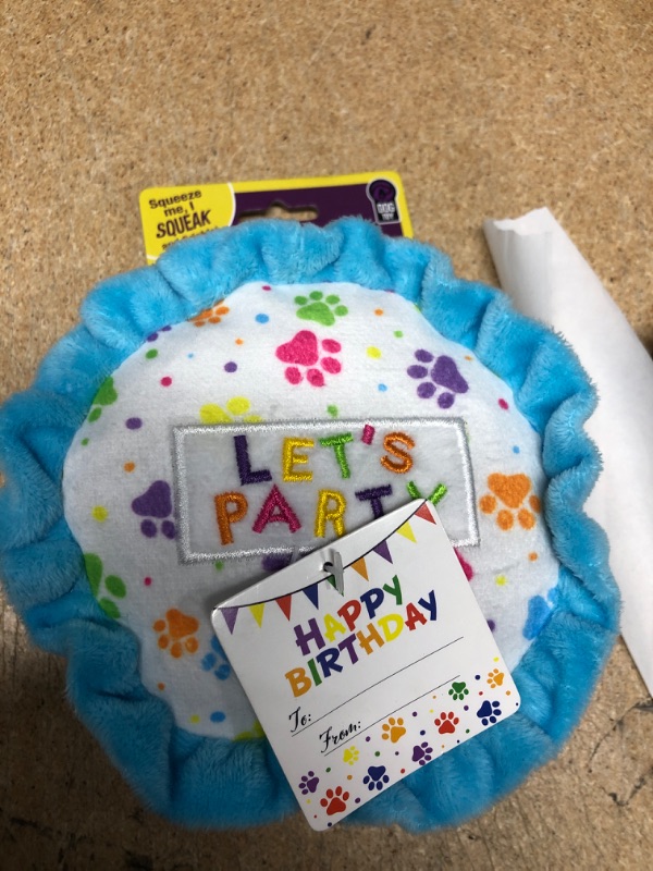 Photo 2 of (pack of 2) Multipet Let&#39;s Party Cake Dog Toy - Blue - 4.5&#34;