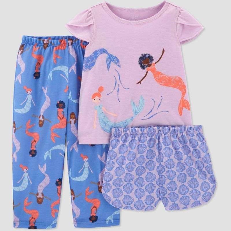 Photo 1 of (PACK OF 2) Toddler Girls' 3pc Mermaids Pajama Set - Just One You® Made by Carter's SIZE 3T
