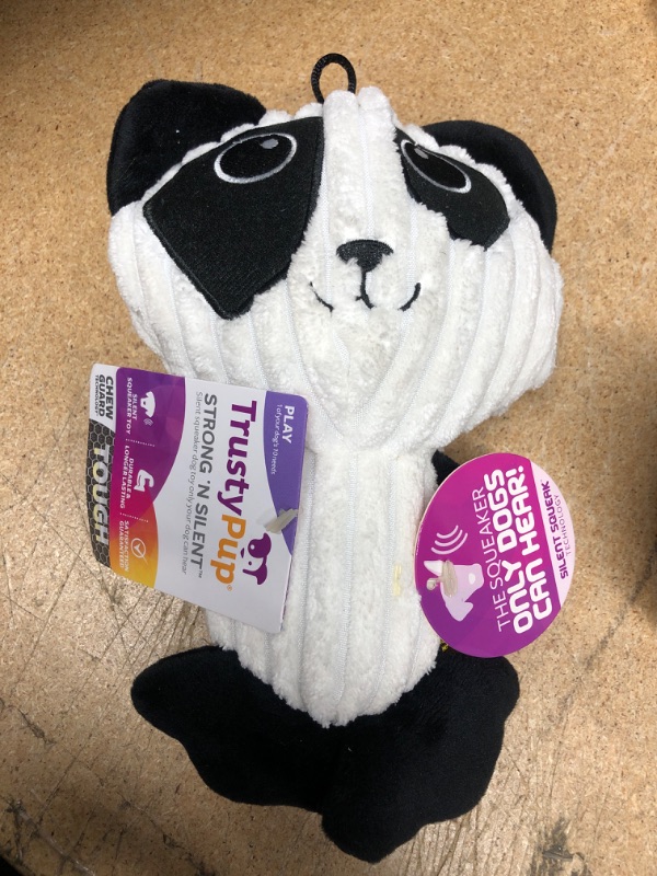 Photo 2 of (pack of 2) TrustyPup Silent Squeak Big Head Panda Dog Toy - M