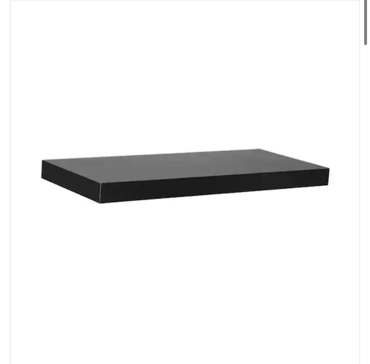 Photo 1 of 17.7 in. L x 7.75 in. W Slim Floating Black Shelf
