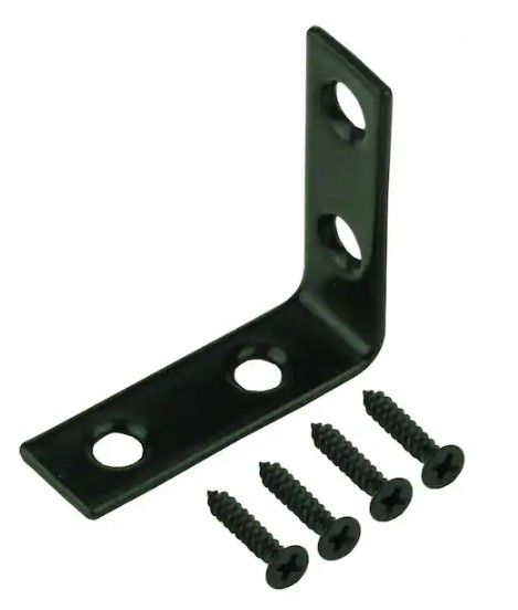 Photo 1 of 1-1/2 in. Black Corner Brace (4-Pack)
