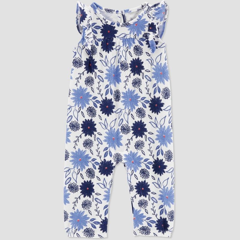 Photo 2 of (Size 3m) 
Baby Girls' Floral Jumpsuit - Just One You® Made by Carter's White/Blue
Carter's Just One You Baby Girls Jumpsuit 