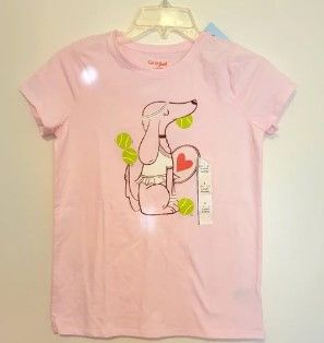 Photo 2 of (Size M 7/8)
Girls' 'Love Freely' Short Sleeve Graphic T-Shirt - Cat & Jack™
Girls' 'Tennis Puppy' Short Sleeve Graphic T-Shirt - Cat & Jack™ Light
Cat & Jack Girl's Neon Peach Shirt "Let the Sun Shine"