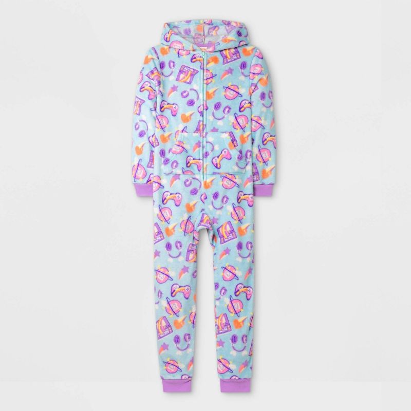 Photo 1 of Girls' Hooded Blanket Sleeper Pajama Jumpsuit - Cat & Jack™ XS (4/5)
