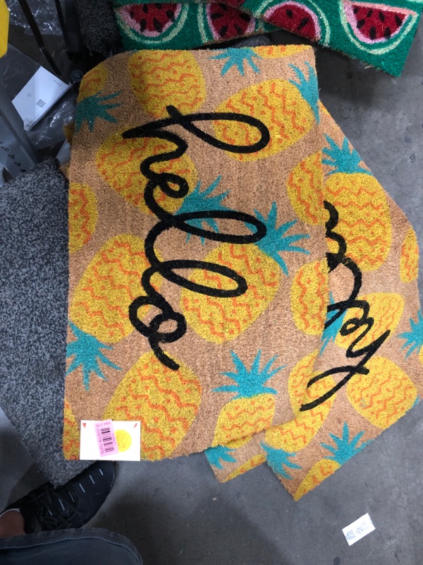 Photo 2 of 16x26 Hello Pineapples Doormat Yellow - Sun Squad