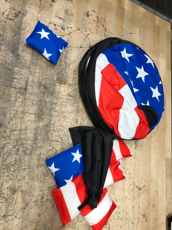 Photo 1 of *DIFFERENT FROM STOCK PHOTO* AMERICAN FLAG SUNSHADE WITH BEAN BAGS