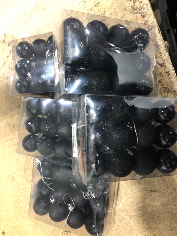 Photo 1 of ** 5 ITEMS ** BLACK CHRISTMAS BALLS 24 PCS BUNDLE