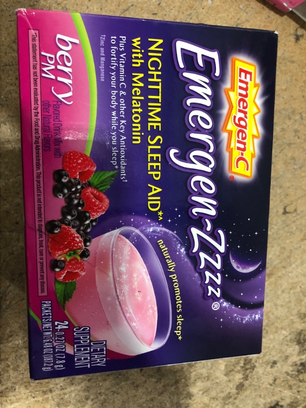 Photo 2 of *** EXP MARCH 2023 ***Emergen-Zzzz Nighttime Sleep Aid Supplement Powder, Berry Pm, 24 Ct