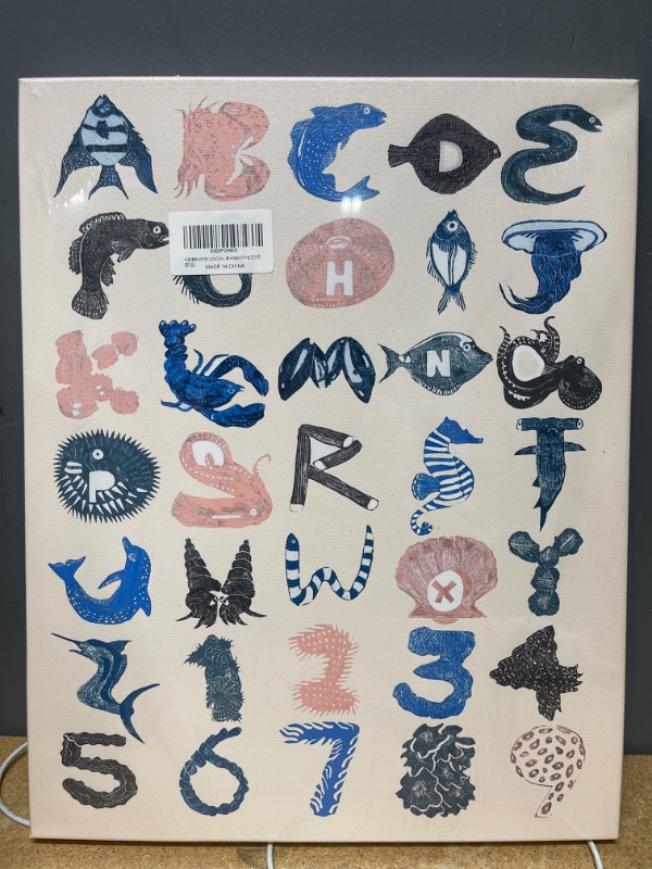 Photo 2 of **USED** 12x15 Canvas Alphabet Print with  Animals for Your Nursery or Kids Room. ABC wall decor Boho style Watercolor design