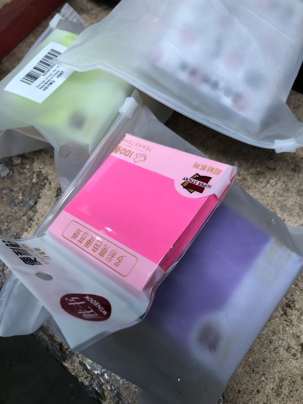 Photo 1 of **SET OF 3** Sticky Notes, 3x3 Bright Colors Self-Stick Pads, 6Pack, 100 Sheets Per Pack