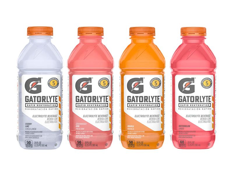 Photo 1 of *** SEE PICTURE FOR DIFFERENT EXP DATES  *** Gatorlyte Rapid Rehydration Electrolyte Beverage 20 Ounce Bottles 12 Pack (4 Flavor Variety Pack)
