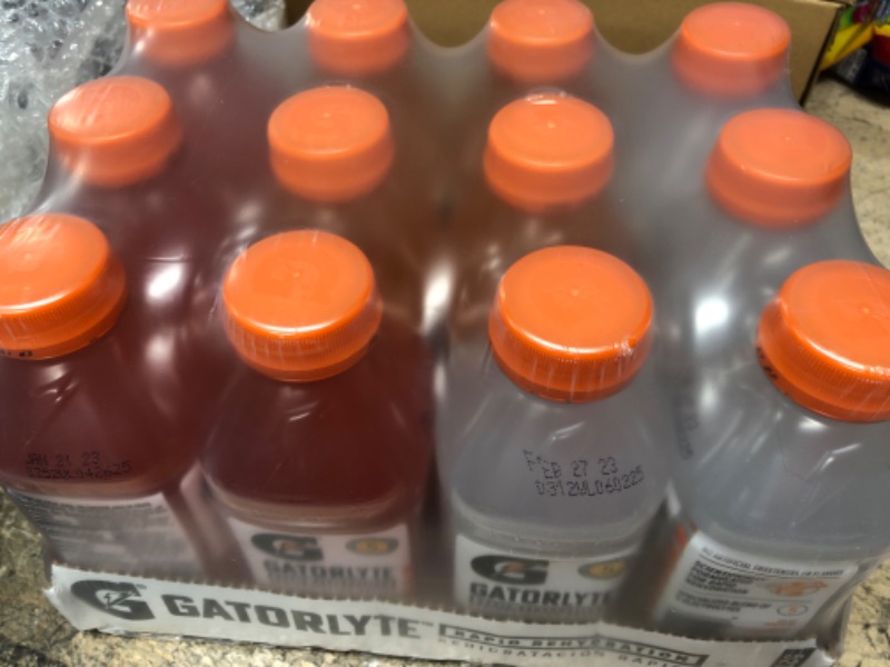 Photo 2 of *** SEE PICTURE FOR DIFFERENT EXP DATES  *** Gatorlyte Rapid Rehydration Electrolyte Beverage 20 Ounce Bottles 12 Pack (4 Flavor Variety Pack)
