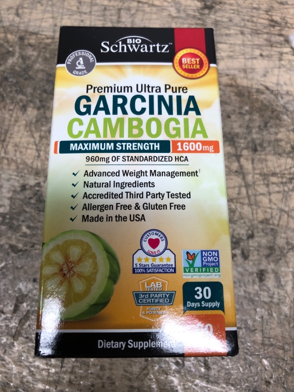 Photo 2 of *** EXP 10/24 *** Garcinia Cambogia Weight Loss Pills - Maximum Strength Appetite Suppressant & Fat Burner for Men & Women - 1600mg Natural Extract & 960mg HCA - Metabolism Booster & Carb Blocker Capsules - 60Ct 30-Day Garcinia 1600 (Pack of 1)