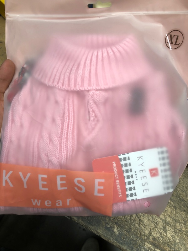 Photo 2 of KYEESE Dog Sweaters with Leash Hole Dog Turtleneck Sweater Knitwear with Gingham Warm Pet Coat for Fall Winter