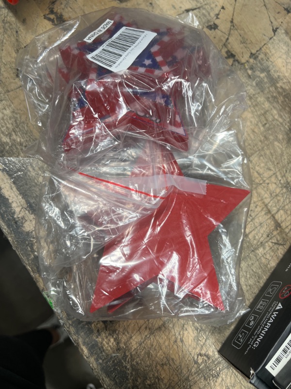 Photo 2 of 2 pack - Face More 3 Pieces Wooden Patriotic Star Table Decorations for 4th of July Independence Day Table Centerpiece Memorial Day Table Red