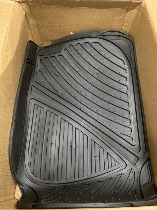 Photo 2 of Motor Trend FlexTough Performance All Weather Rubber Car Floor Mats with Cargo Liner - Full Set Front & Rear Floor Mats for Cars Truck SUV, Automotive Floor Mats (Black)