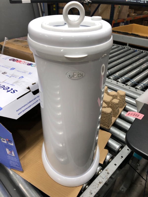 Photo 2 of ***MINOR DENT** Ubbi Steel Odor Locking, No Special Bag Required Money Saving, Awards-Winning, Modern Design, Registry Must-Have Diaper Pail, White