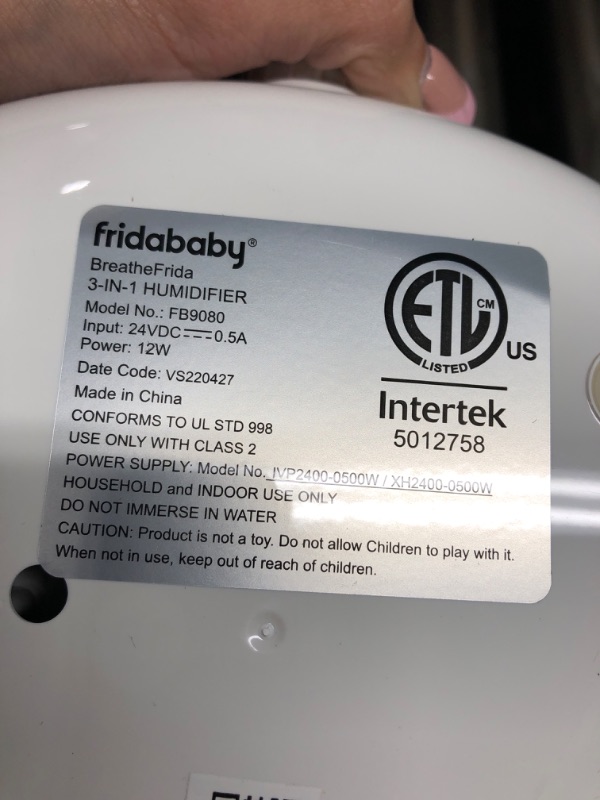 Photo 4 of ***TESTED/ TURNS ON*** Frida Baby Fridababy 3-in-1 Humidifier with Diffuser and Nightlight, White