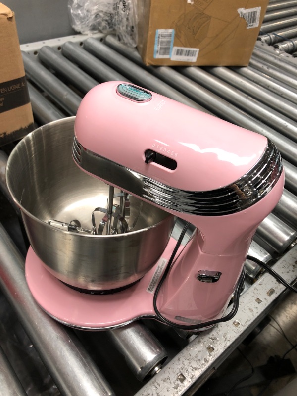 Photo 2 of ***TESTED/ TURNS ON*** Dash Stand Mixer (Electric Mixer for Everyday Use): 6 Speed Stand Mixer with 3 Quart Stainless Steel Mixing Bowl, Dough Hooks & Mixer Beaters for Frosting, Meringues & More - Pink Pink Mixer