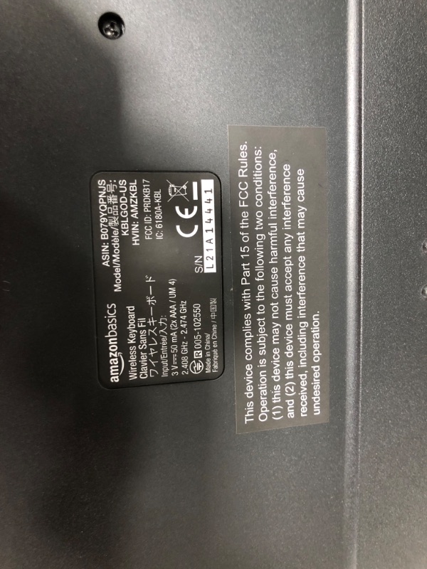 Photo 1 of Amazon Basics Wireless Computer Keyboard and Mouse Combo 