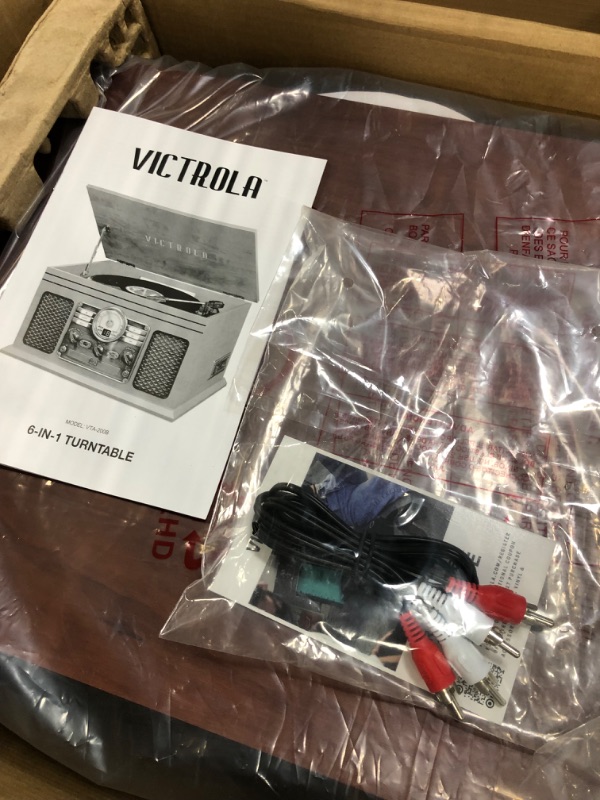 Photo 1 of Victrola Nostalgic 6-in-1 Bluetooth Record Player & Multimedia Center with Built-in Speakers - 3-Speed Turntable, CD & Cassette Player, FM Radio | Wireless Music Streaming | Mahogany
