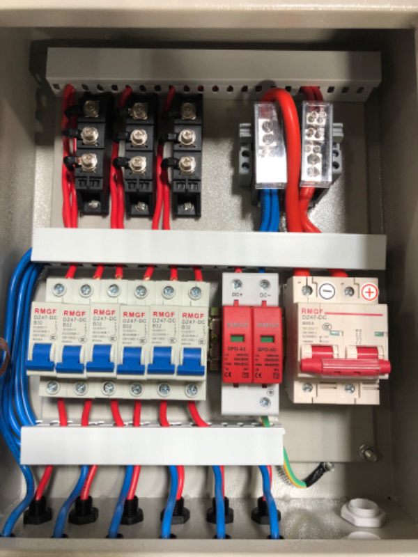 Photo 2 of ECO-WORTHY 6 String PV Combiner Box(Mental Case) & 63A Circuit Breakers for Solar Panels