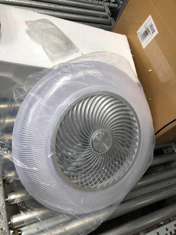 Photo 1 of YONOK Ceiling Fans with Lights Remote Control, Battery Included, 23 In Low Profile Bladeless Ceiling Fan 360° Angle Airflow, 8 Blades 3 Gear Wind 3 Color Stepless Dimming, Quick Flush Mount Ceiling Fan Morden Ceiling Fan