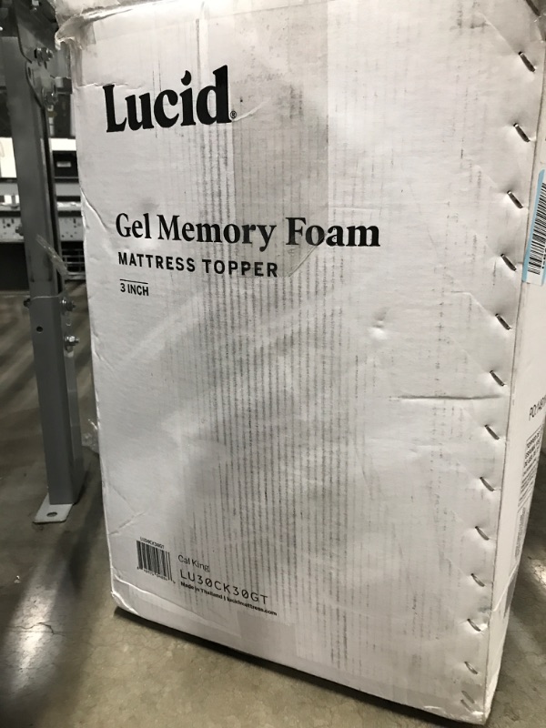 Photo 3 of Lucid 3 Inch Mattress Topper California King - Gel Infused Memory Foam – Memory Foam Mattress Topper California King – Ventilated Design – CertiPur Certified California King 3 Inch Topper Only