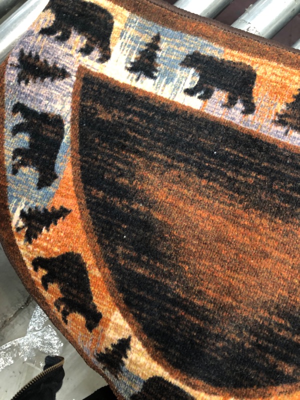 Photo 3 of Cozy Cabin Wandering Bear Accent Rug, 19"x31" Wedge, Brown 19 in x 31 in