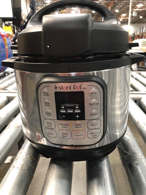 Photo 1 of Instant Pot Duo 7-in-1 Electric Pressure Cooker
***DAMAGED HAS DENTS TO FRONT OF POT, MISSING POWER CORD AND ALSO METAL PAN LINER