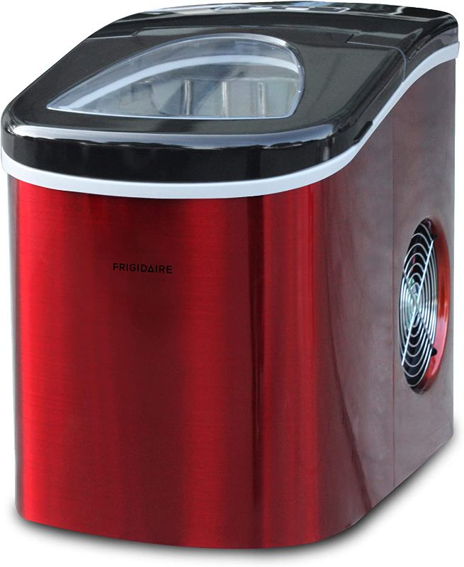 Photo 1 of Frigidaire EFIC117-SSRED-COM Stainless Steel Ice Maker, 26lb per day, RED STAINLESS
