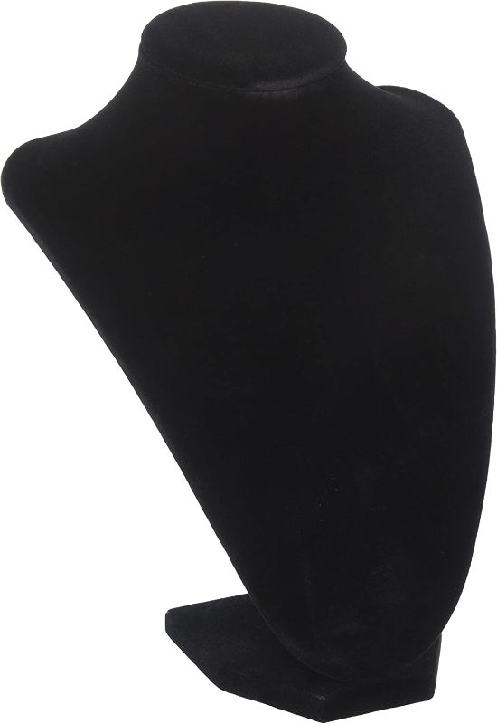 Photo 1 of Adorox Black Velvet Necklace Pendant Chain Jewelry Bust Display Holder Stand (1, Black)SET OF 2