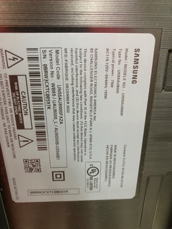 Photo 3 of SAMSUNG 55-Inch Class Crystal 4K UHD AU8000 Series HDR, 3 HDMI Ports, Motion Xcelerator, Tap View, PC on TV, Q Symphony, Smart TV with Alexa Built-In (UN55AU8000FXZA, 2021 Model) 55-Inch TV Only