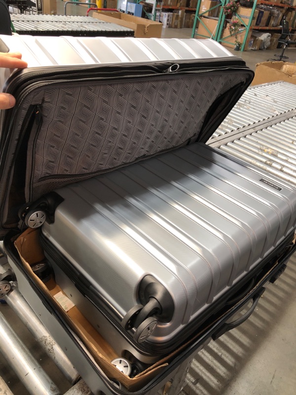 Photo 1 of Samsonite Omni 2 Hardside Expandable Luggage with Spinner Wheels, 3-Piece Set (20/24/28), Artic Silver 3-Piece Set (20/24/28) Artic Silver