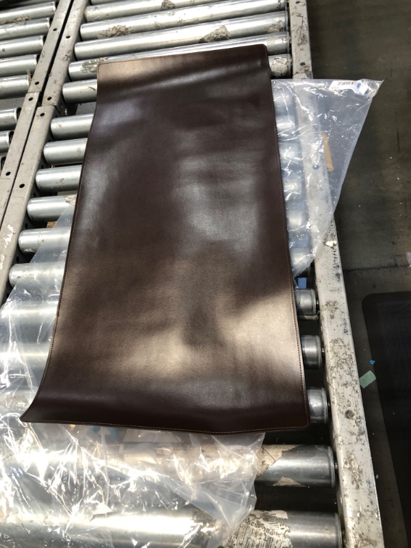 Photo 2 of Dark Brown Bonded Leather 32" x 15" Desk Mat/Desk Pad - No Core Rollable