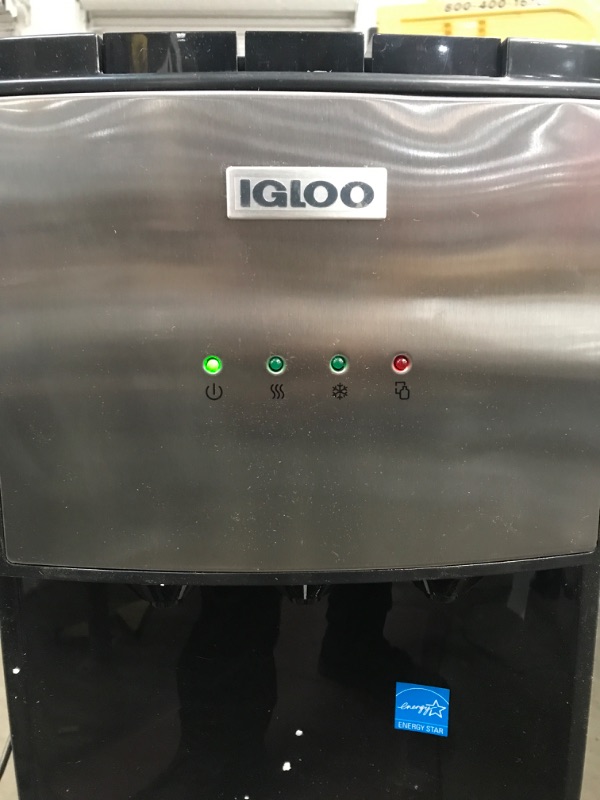 Photo 5 of **MINOR DAMAGE**Igloo IWCBL353CRHBKS Stainless Steel Hot, Cold & Room Water Cooler Dispenser, Holds 3 & 5 Gallon Bottles, 3 Temperature Spouts, No Lift Bottom Loading, Child Safety Lock, Black/Stainless
