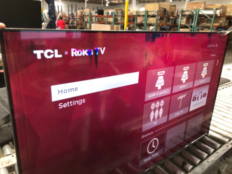 Photo 1 of **SCREEN IS DISCOLERED **TCL 50" Class 5-Series 4K UHD QLED Dolby Vision & Atmos, VRR, AMD FreeSync, Smart Roku TV - 50S555 (2022 Model) ,Black
