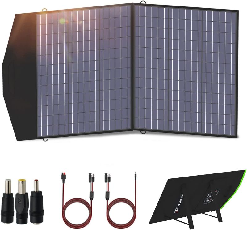 Photo 1 of ALLPOWERS 100W Solar Panel, Foldable Solar Charger with MC-4 Ports Portable Solar Panel for Solar Generators Power Station Camping RV 100 Watt Solar Panel Foldable
