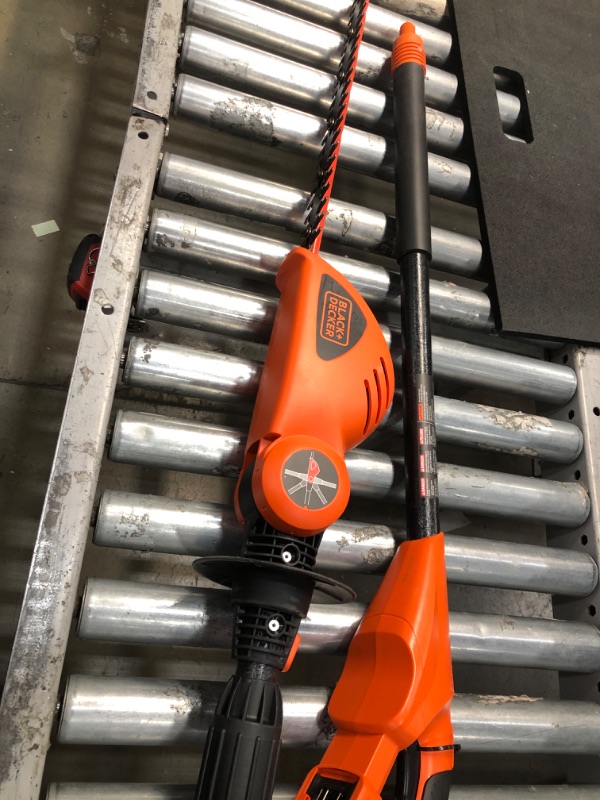 Photo 5 of **MISSING PARTS/USED** BLACK+DECKER 20V MAX Cordless Pole Hedge Trimmer, 18-Inch (LPHT120) & 20V Max Lithium Sweeper (LSW221)