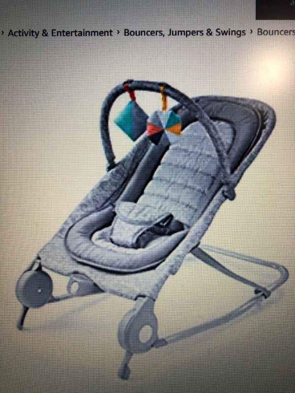 Photo 3 of **USED** Ergobaby Evolve 3-in-1 Bouncer, Adjustable Multi Position Baby Bouncer Seat, Fits Newborn to Toddler, Charcoal Bouncer Charcoal Grey