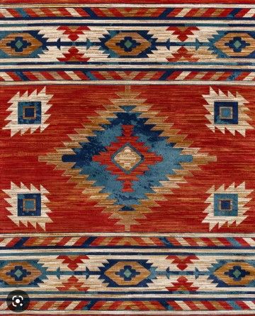 Photo 1 of **USED** Lea Crimson Traditional Southwestern Tribal Rug 3'11"x5'3"