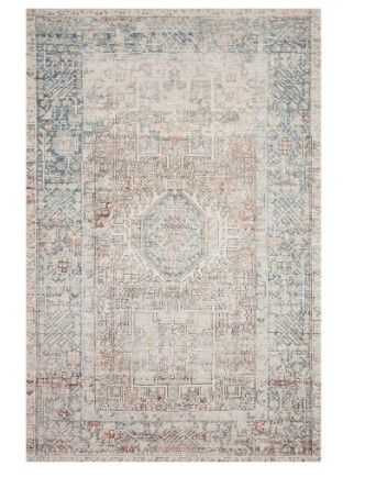 Photo 1 of **USED** Chris Loves Julia x Loloi Jules 7'6" x 9'6" Natural and Ocean Area Rug