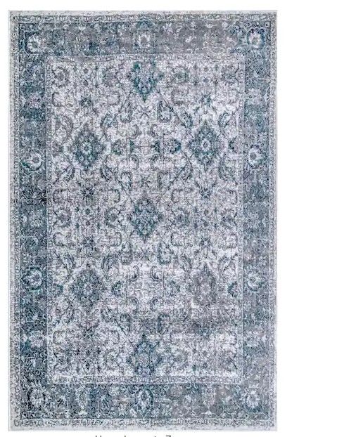 Photo 1 of **USED** Anaelle  Blue 5 ft. x 6 ft. Area Rug