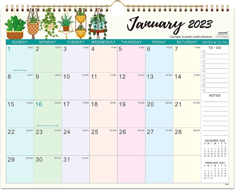 Photo 1 of (3) Calendar 2023-2024 - Wall Calendar 2023-2024 , January 2023 - June 2024, 14.7"×11.6", 18 Monthly Calendar with Ample Colorful Blank Blocks and Julian Dates, Perfect Calendar for Planning X 3